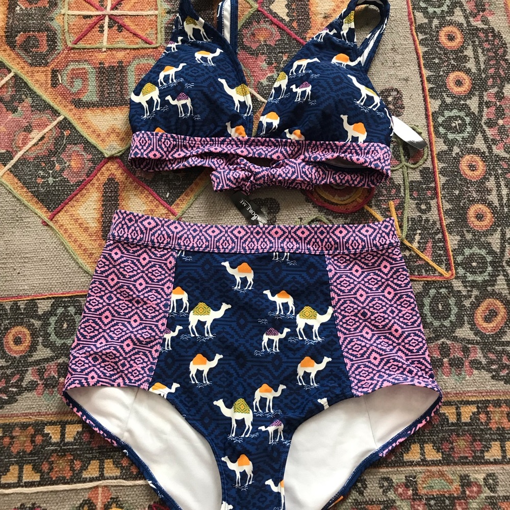 NWT AdoreMe High waist Camel Bikini